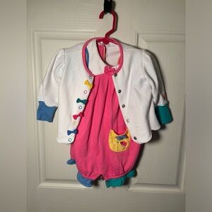 Baby Girl Vintage Gymboree infant romper with cardigan